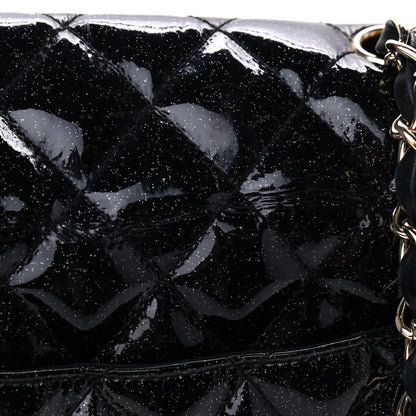 Chanel Patent Quilted Sparkle Glitter Jumbo Single Flap Black 11 of 11