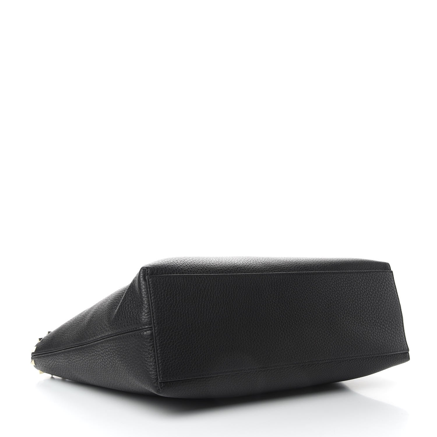 Valentino Garavani Grained Calfskin Rockstud Shoulder Tote Black 4 of 8