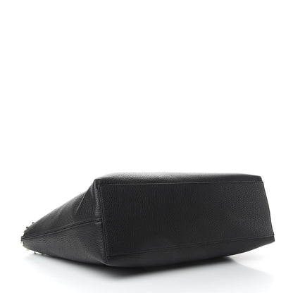 Valentino Garavani Grained Calfskin Rockstud Shoulder Tote Black 4 of 8