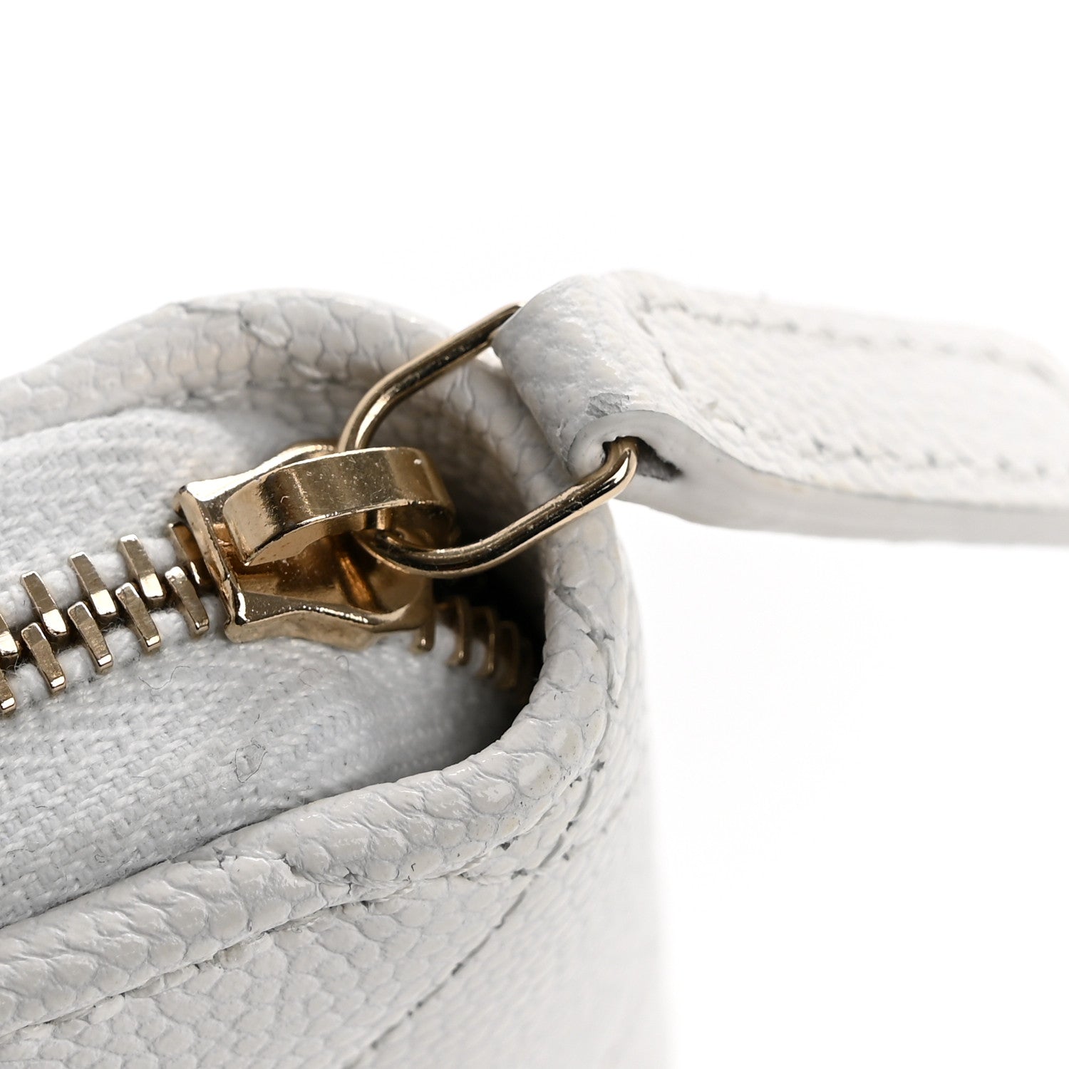 Chanel Caviar Quilted Zip Coin Purse White 10 of 11