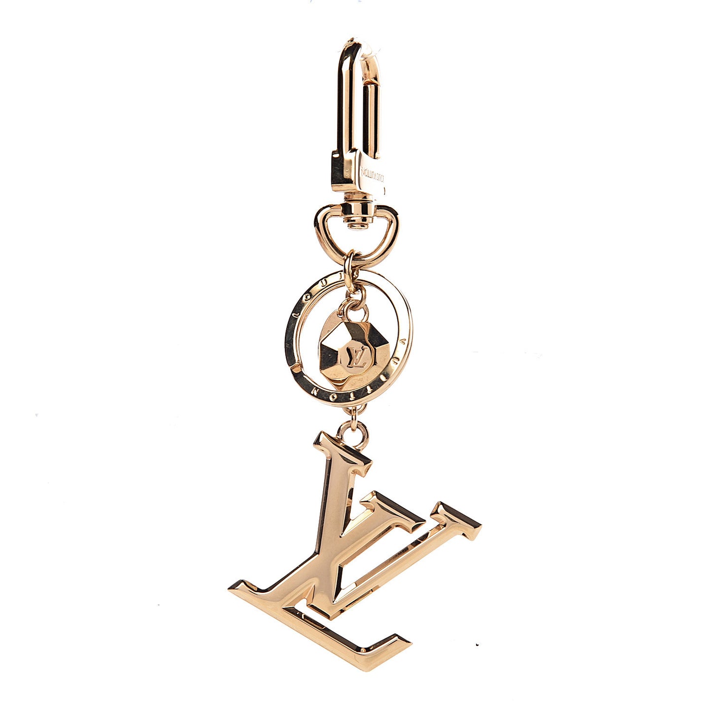 LV Facettes Bag Charm Key Holder Gold