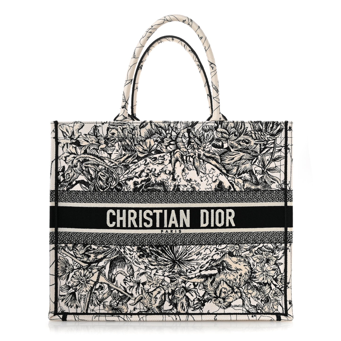 Canvas Embroidered Zodiac Book Tote Latte Multicolor