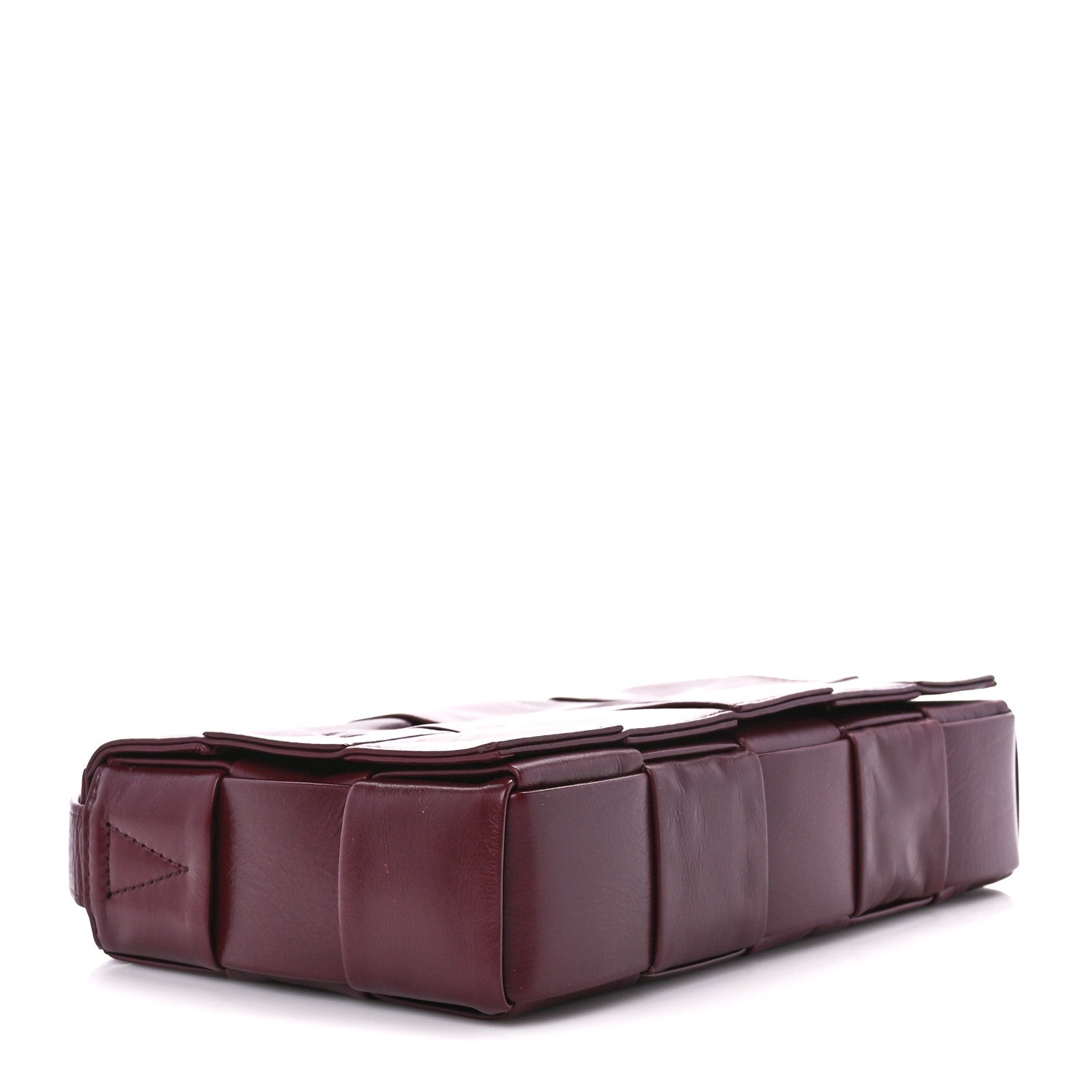 Bottega Veneta Paper Calfskin Maxi Intreccio Cassette Crossbody Bag Barolo 4 of 10