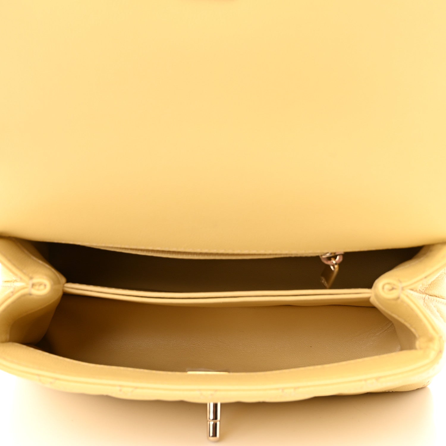 Chanel Caviar Quilted Mini Coco Handle Flap Yellow 5 of 11