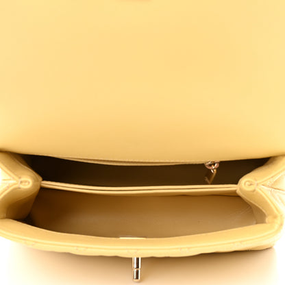 Chanel Caviar Quilted Mini Coco Handle Flap Yellow 5 of 11