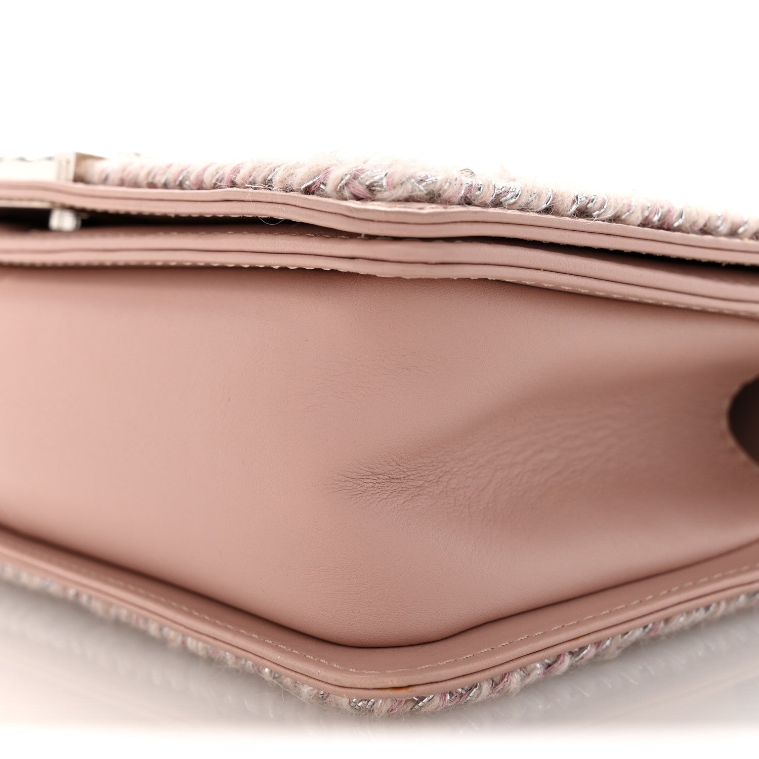 Chanel Calfskin Chevron Tweed Medium Boy Flap Pink 10 of 10