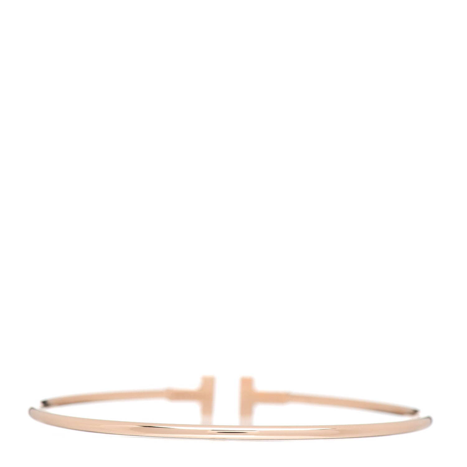 Tiffany 18K Rose Gold Narrow T Wire Bracelet 3 of 5