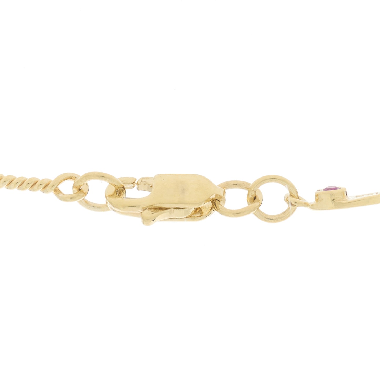 18K Yellow White Gold Diamond By the Inch Seven Station Dog Bone Necklace