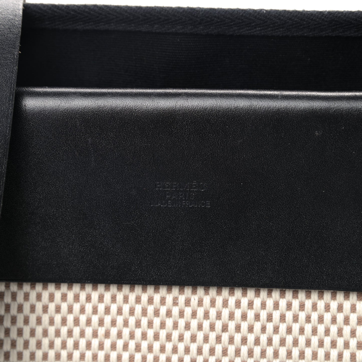 Toile Vache Calfskin Herbag Cabas PM Natural Black