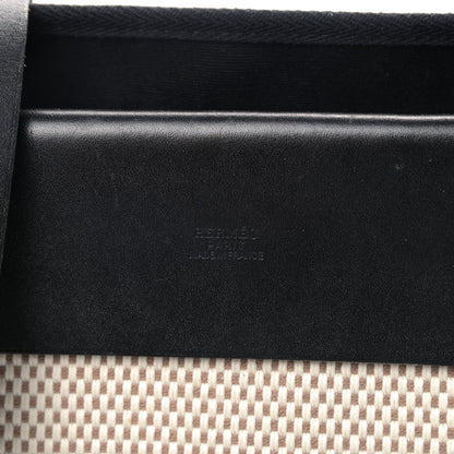 Hermes Toile Vache Calfskin Herbag Cabas PM Natural Black 9 of 10