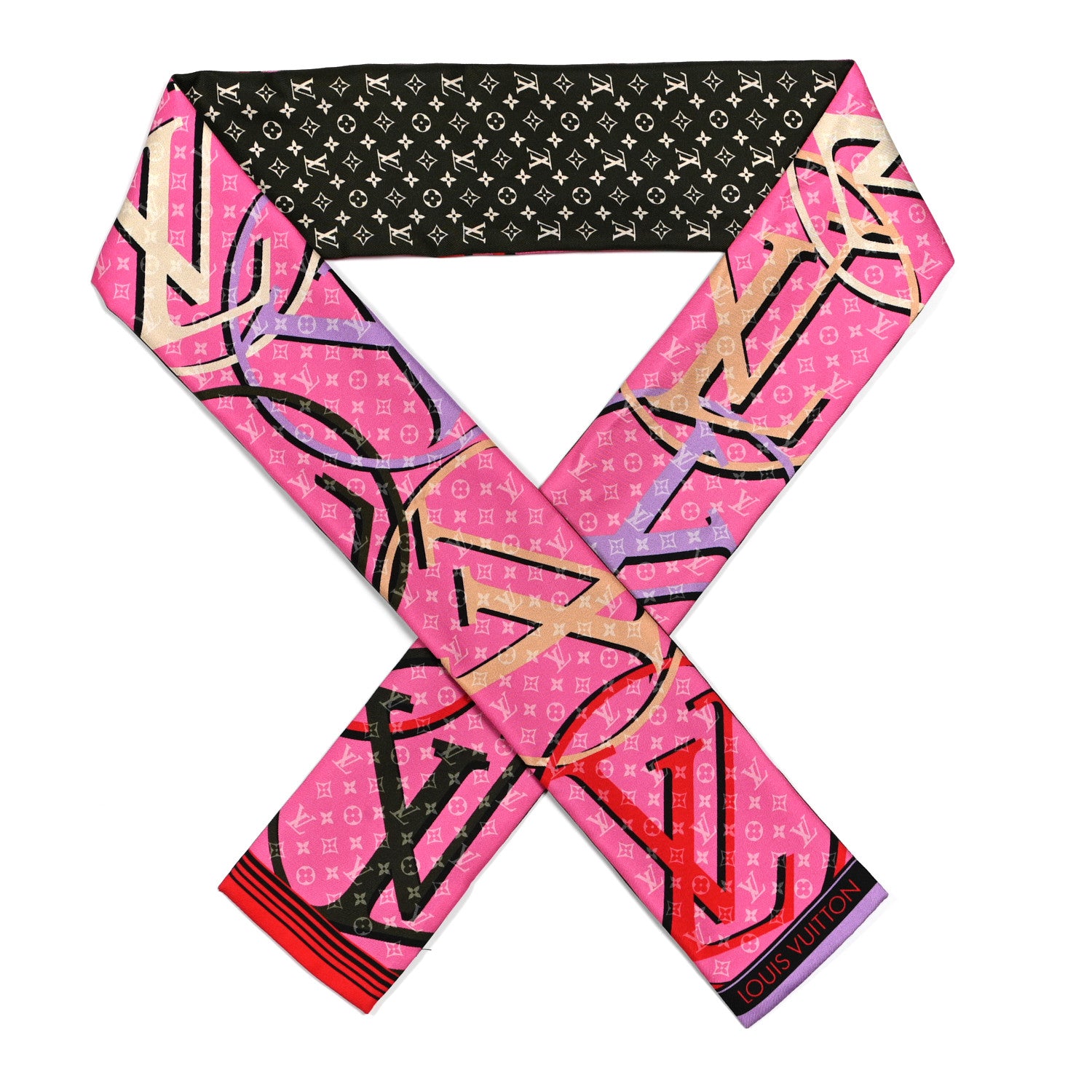 Louis Vuitton Silk Monogram Planet LV Bandeau Pink 1 of 3