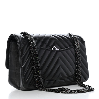 Chanel Aged Calfskin Chevron Quilted 2.55 Reissue 225 Flap So Black 3 of 10