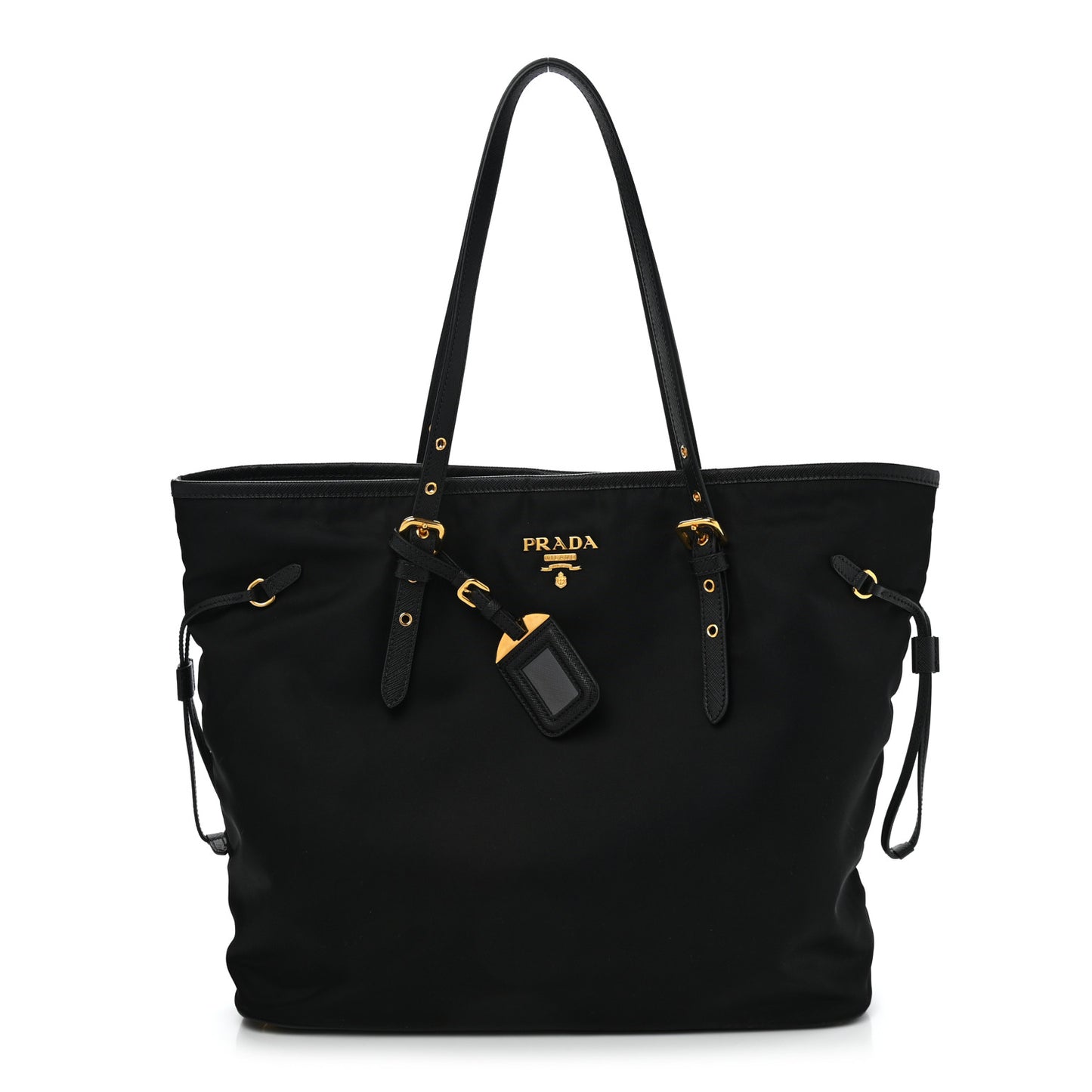Tessuto Nylon Saffiano Tote Black