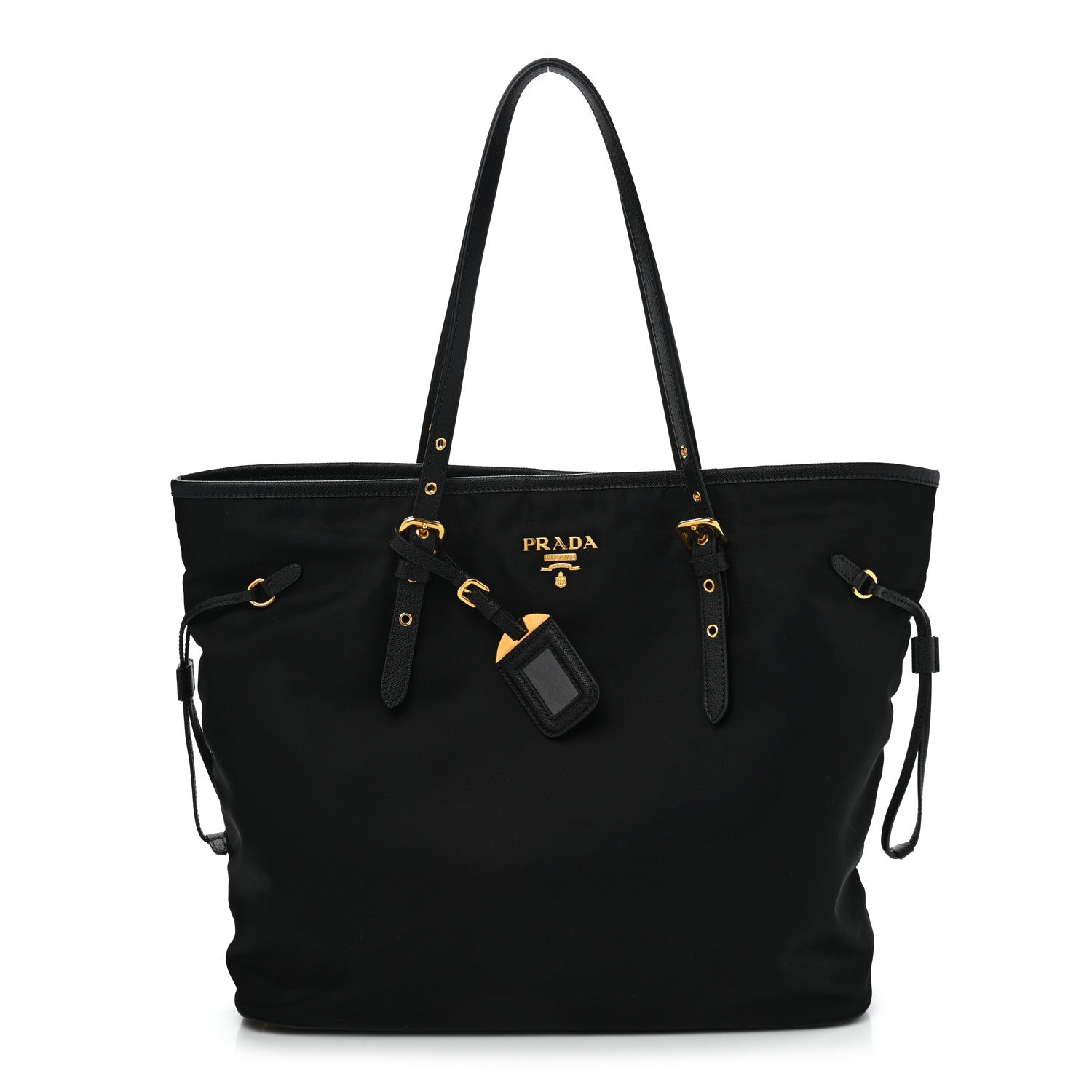 Prada Tessuto Nylon Saffiano Tote Black 1 of 9