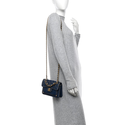Chanel Denim Quilted Double You Mini Flap Blue 2 of 10