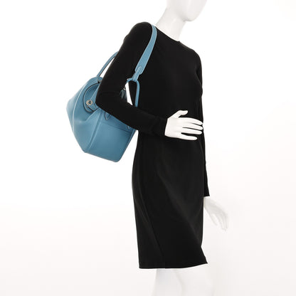 Hermes Taurillon Clemence Lindy 30 Blue Jean 2 of 7