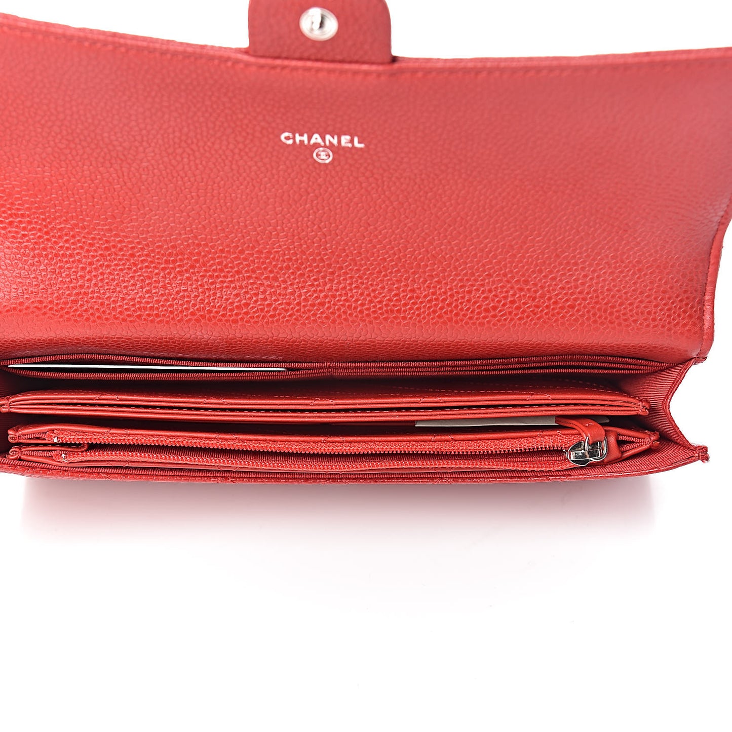 Caviar Quilted Travel Wallet Red