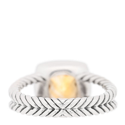 David Yurman Sterling Silver Diamond Citrine 7mm Petite Albion Ring 52 6 3 of 4
