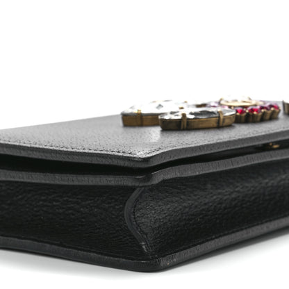 Gucci Calfskin Marquise Crystals Mini GG Chain Wallet Black 10 of 11