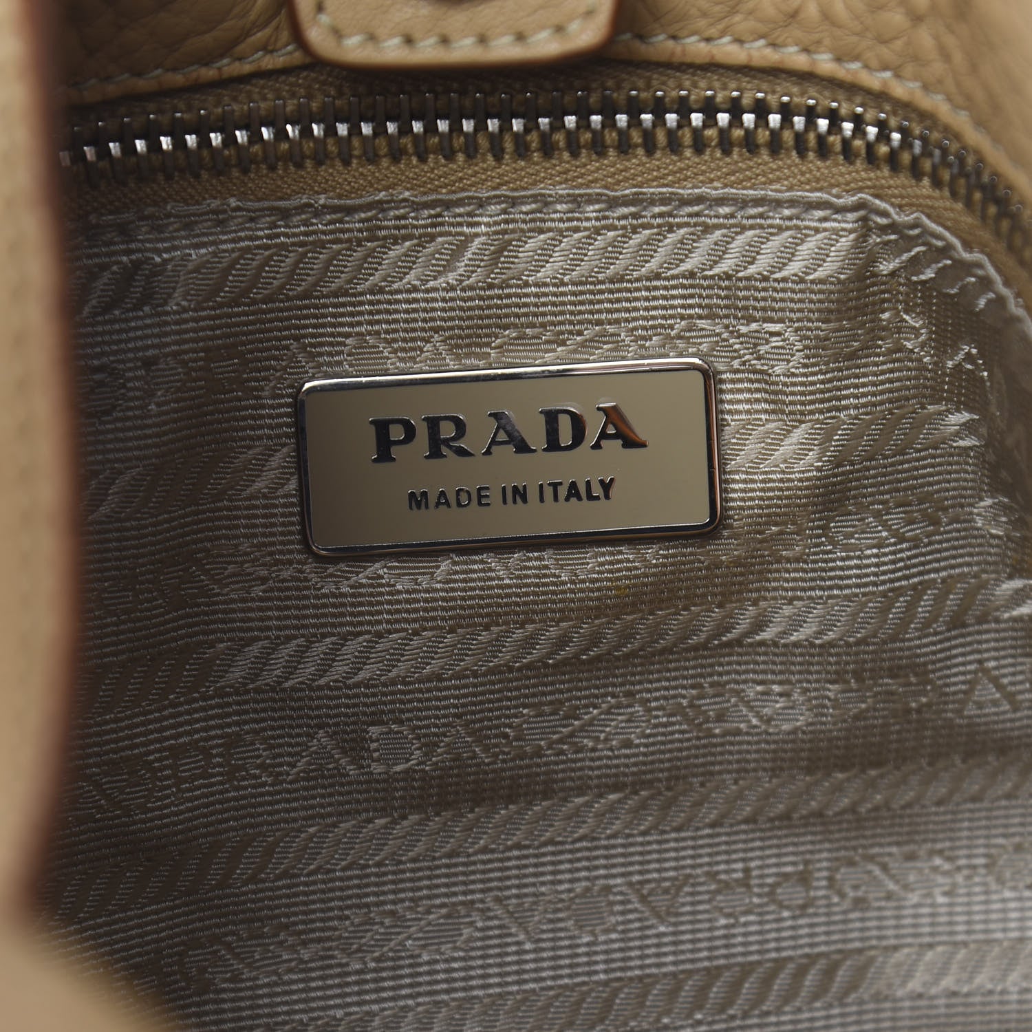 Prada Vitello Daino Buckle Shoulder Bag Sabbia 6 of 11