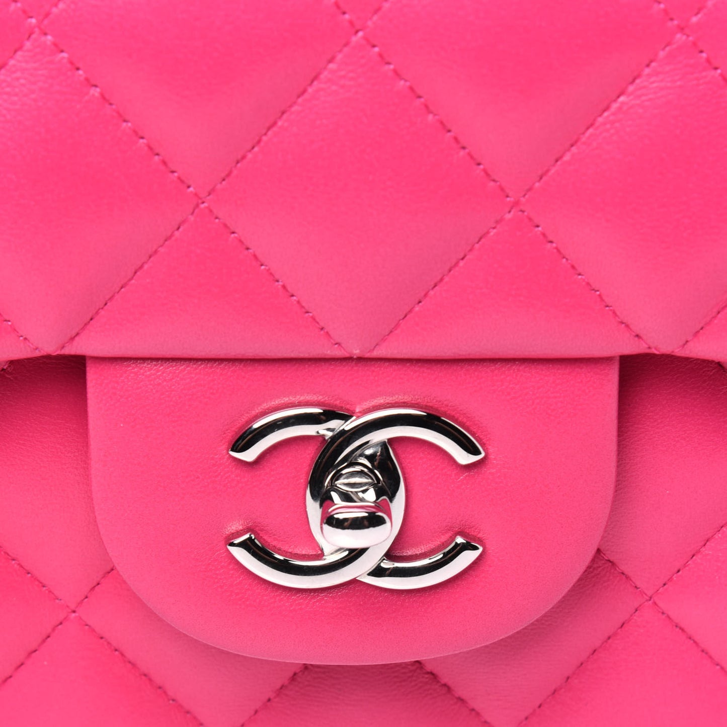 Lambskin Quilted Jumbo Double Flap Dark Pink