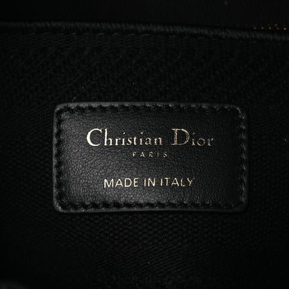 Christian Dior Canvas Embroidered Toile de Jouy Soleil Medium Lady D-Lite Black 5 of 11