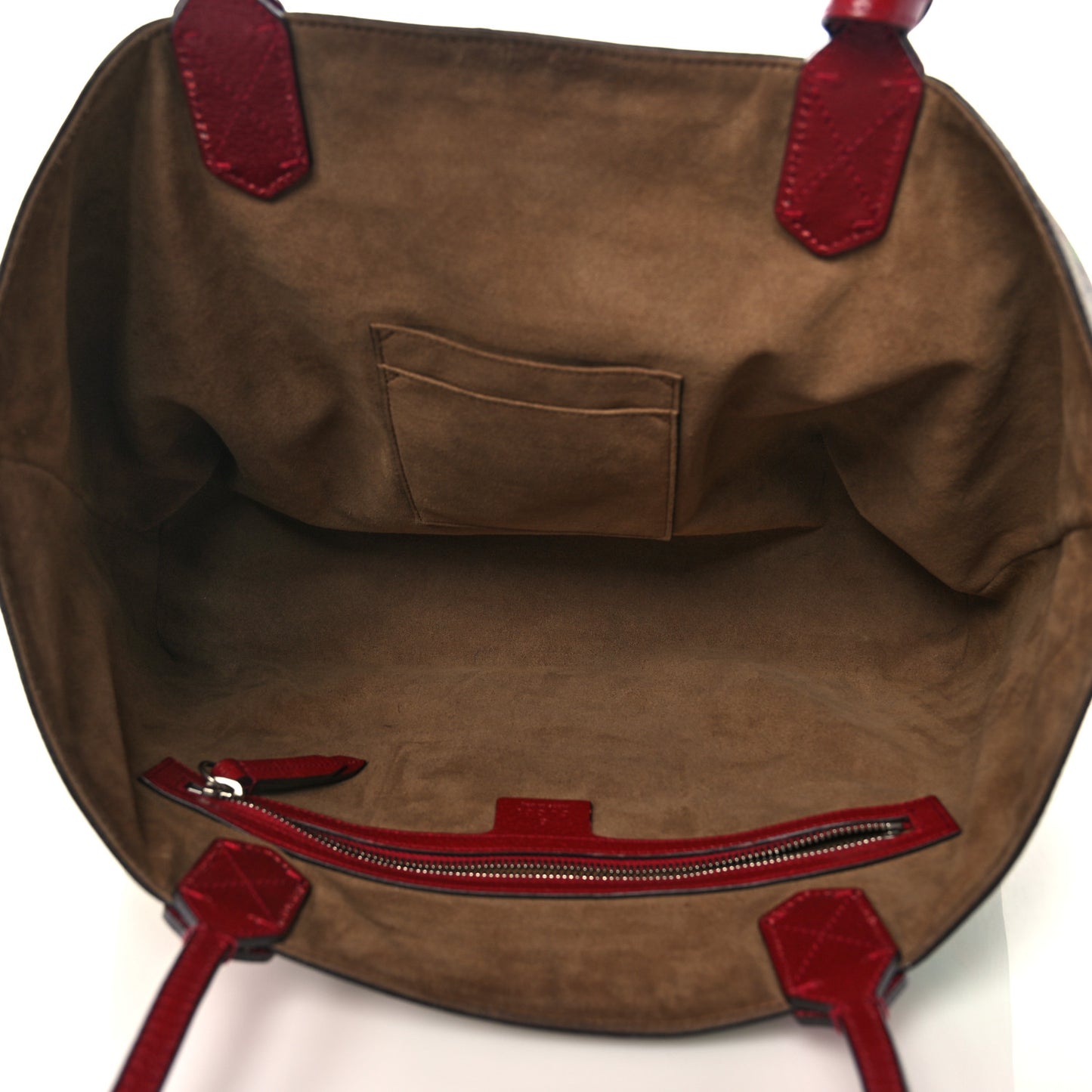 GG Supreme Monogram Tian Medium Shopping Tote Beige Multicolor Red