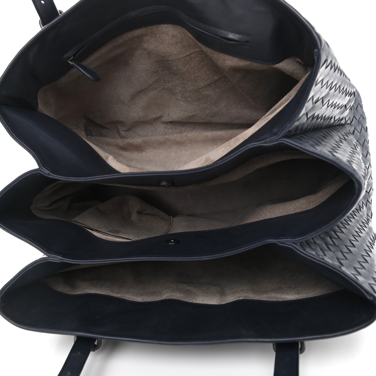 Nappa Intrecciato Medium Roma Tote Dark Blue