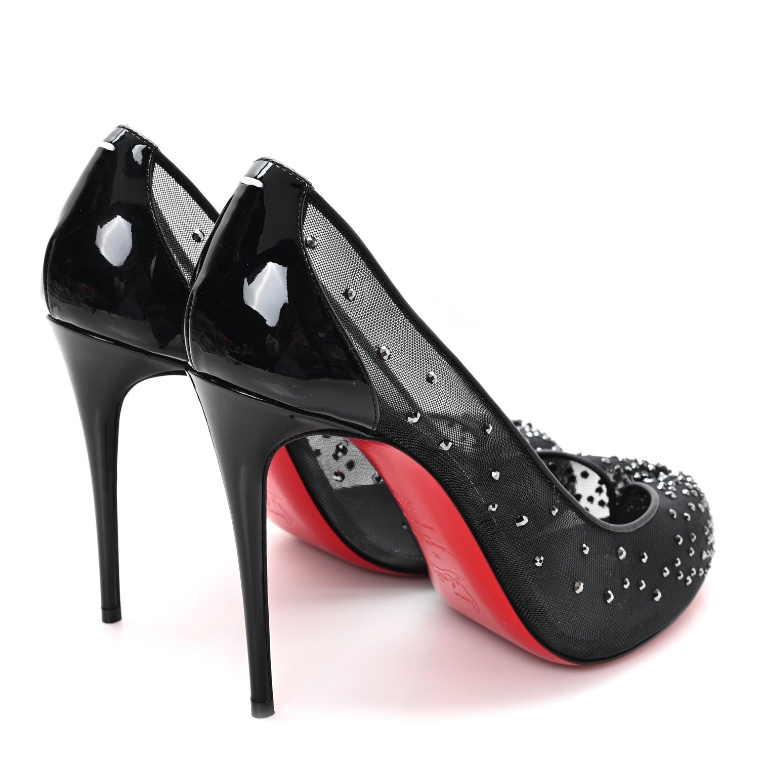 Christian Louboutin X MAISON MARGIELA Rete Glitter Specchio Bridiela Una Strass Tabi Pumps 39.5 Black 5 of 8