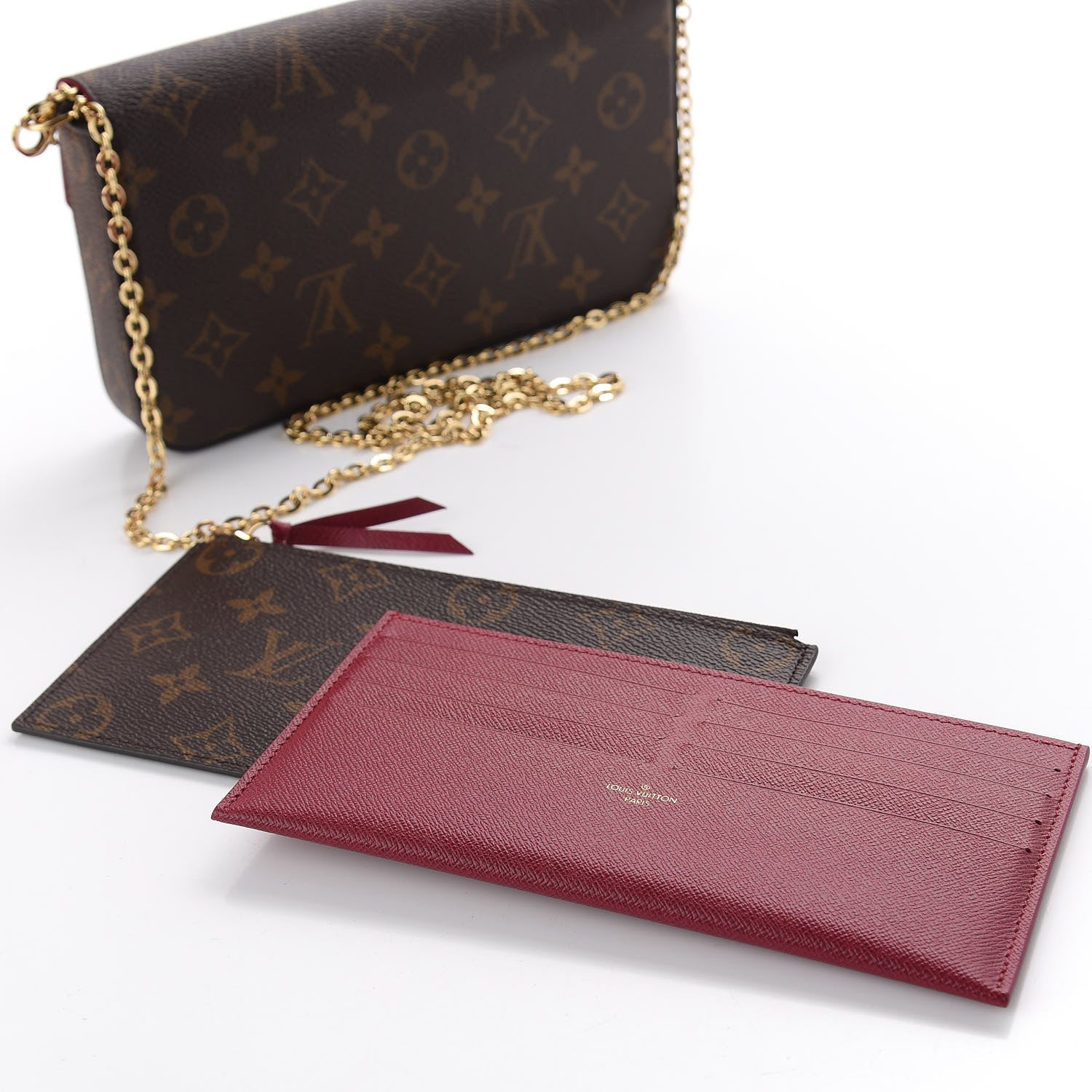 Louis Vuitton Monogram Pochette Felicie Chain Wallet Fuchsia 11 of 13