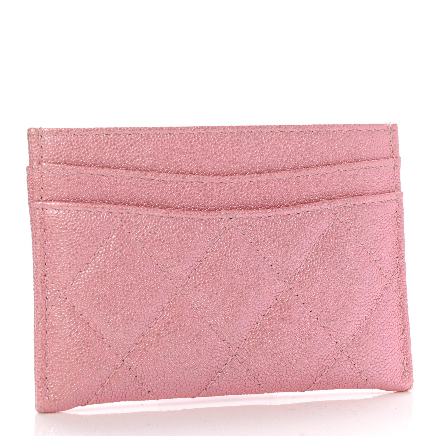 Chanel Iridescent Caviar Quilted Card Holder Rose Pink 3 of 9