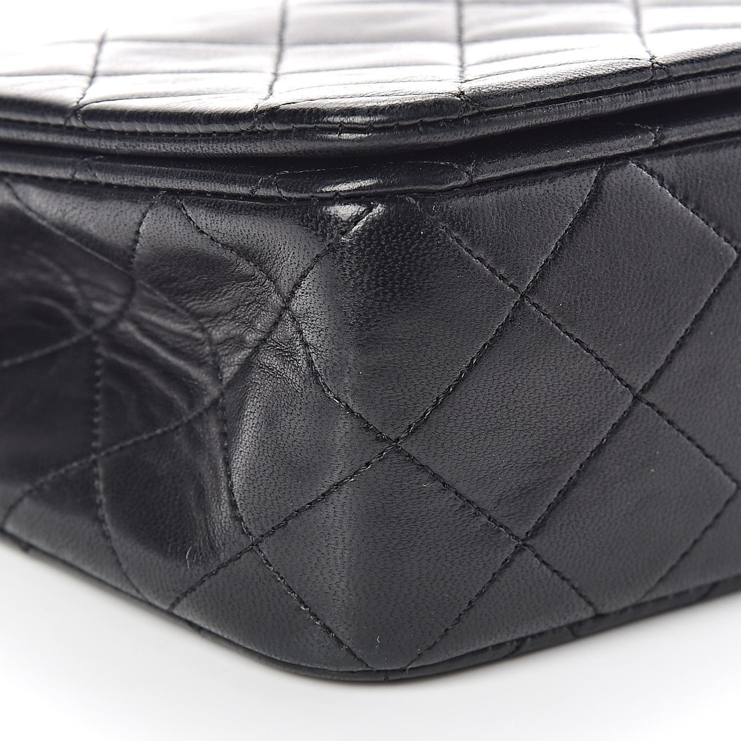 Lambskin Quilted Small Single Flap Black