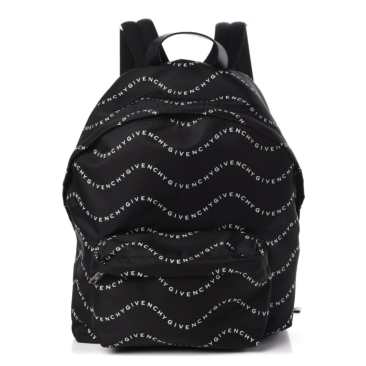 Nylon Waves Print Urban Backpack Black White