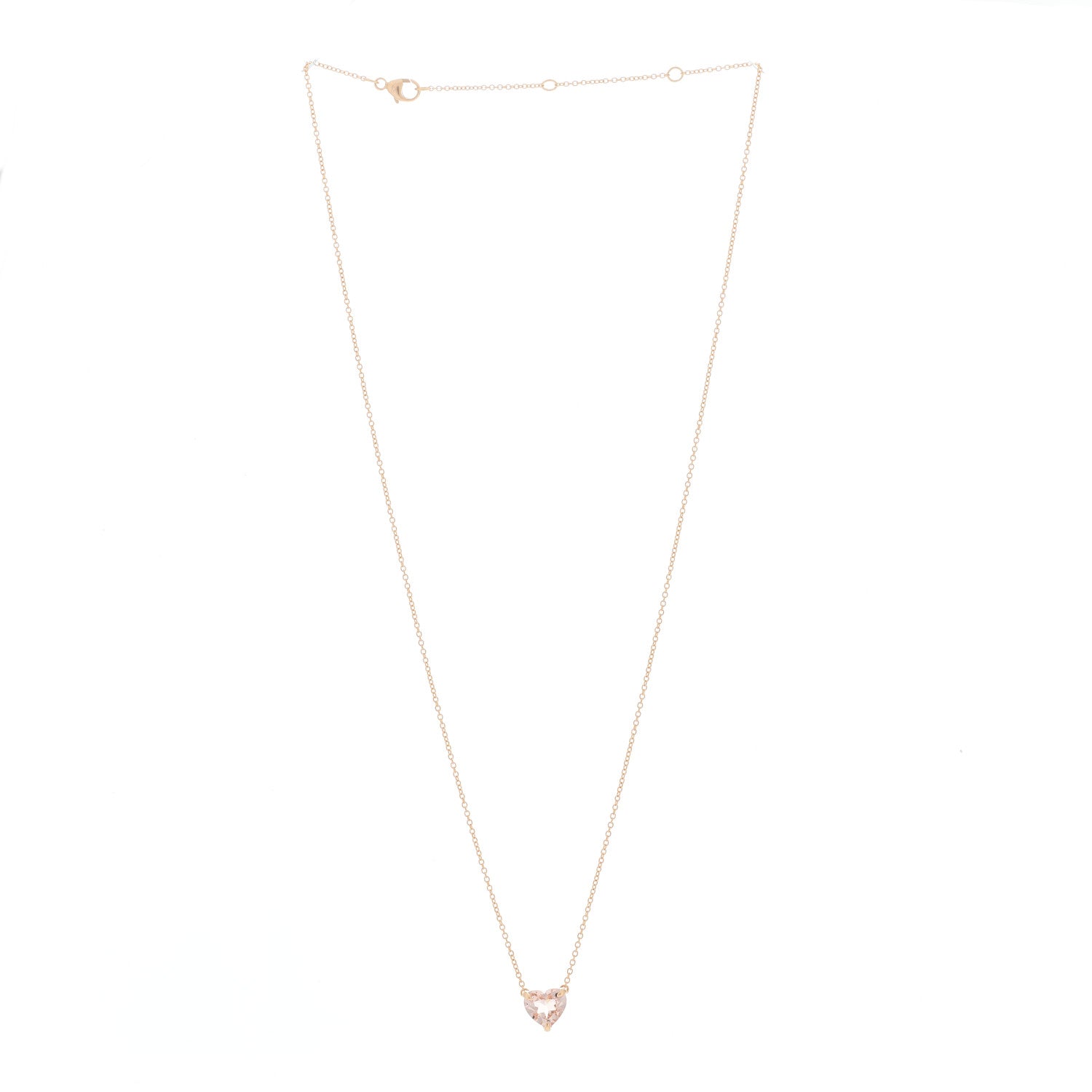 David Yurman 18K Rose Gold Morganite 8mm Chatelaine Heart Pendant Necklace 2 of 4