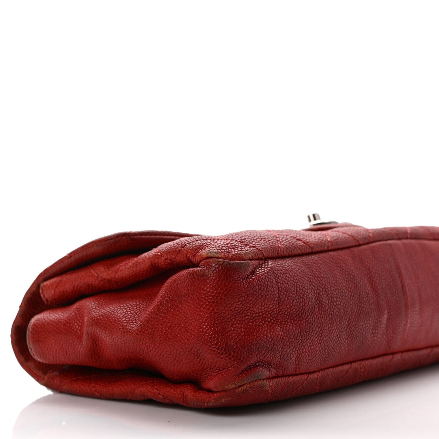 Caviar Quilted Medium Simply CC Flap Red