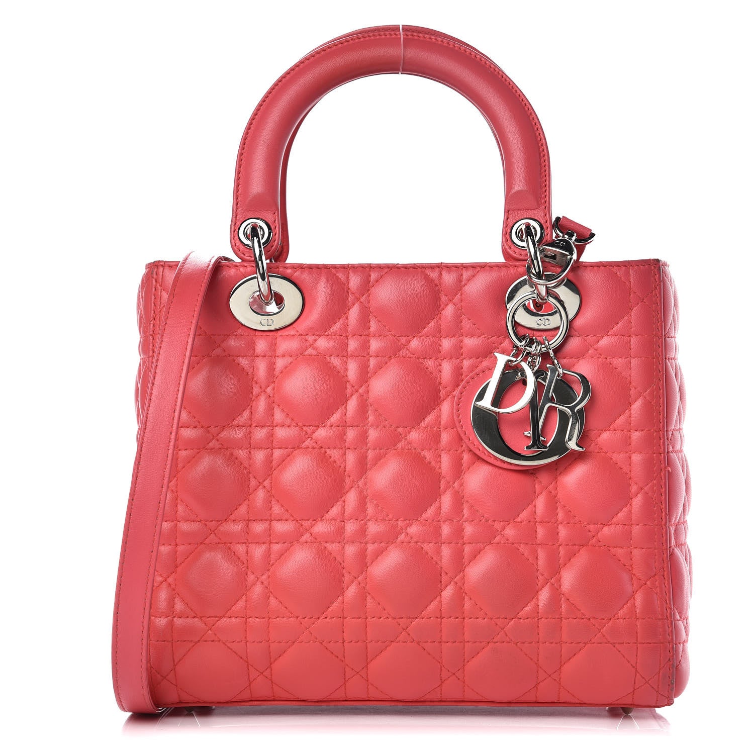 Christian Dior Lambskin Cannage Medium Lady Dior Pink 1 of 17