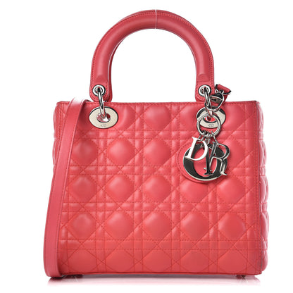 Christian Dior Lambskin Cannage Medium Lady Dior Pink 1 of 17