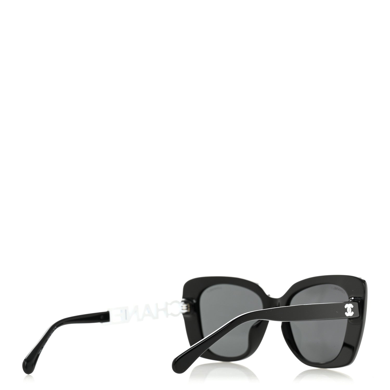 Chanel Acetate Strass Square Sunglasses 5422-B-A Black White 4 of 7