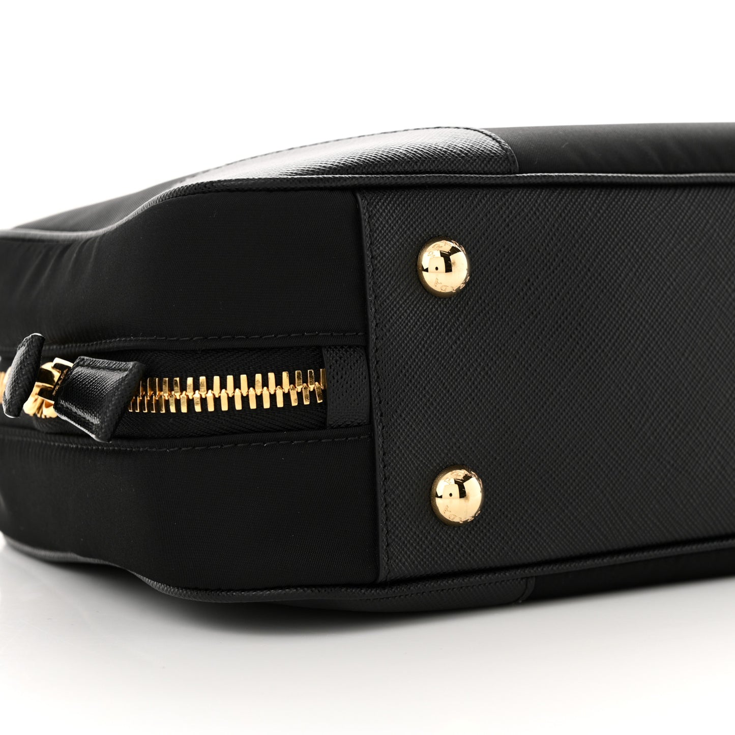 Re-Nylon Saffiano Medium Re-Edition 1978 Two Handle Bag Black