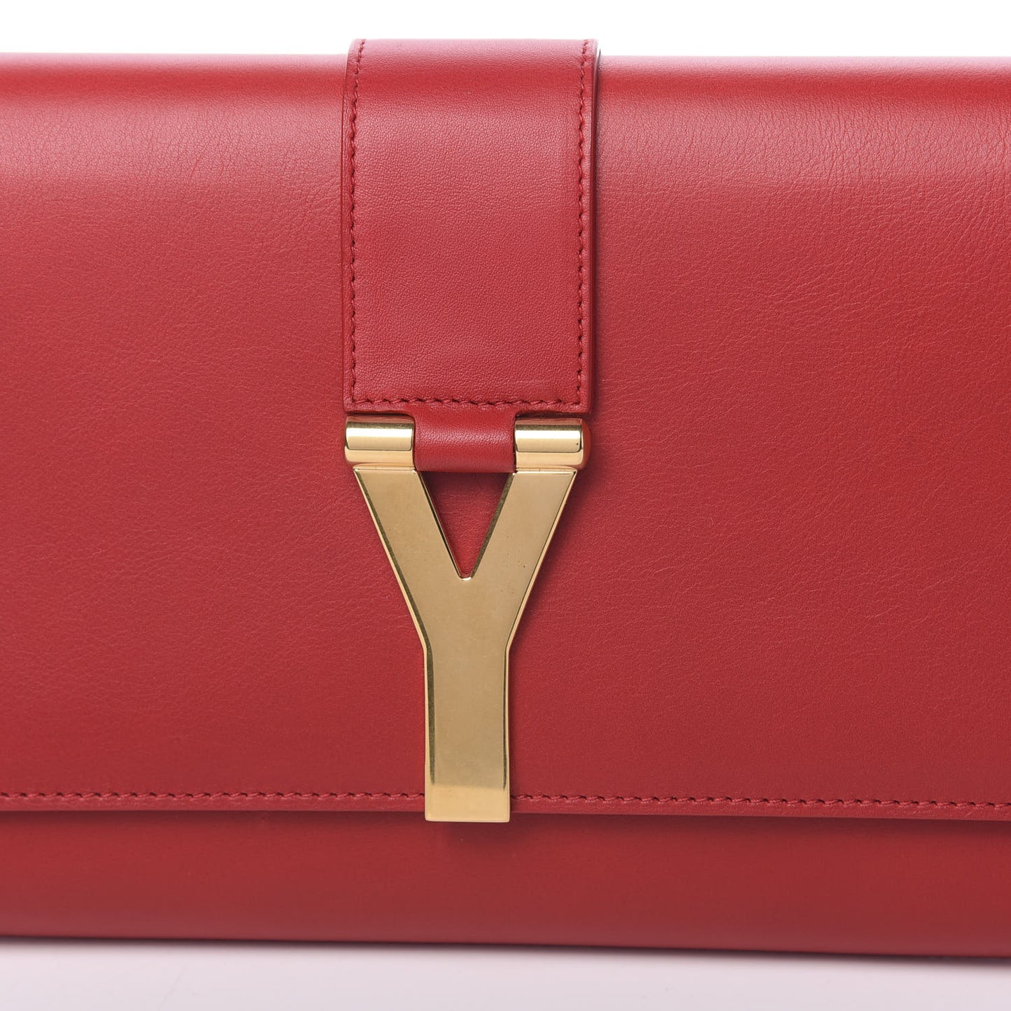 Calfskin Classic Y Ligne Clutch Red