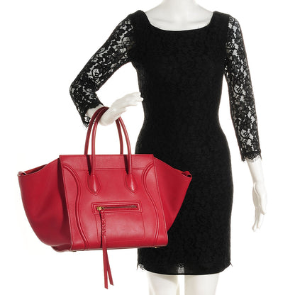 Celine Supple Calfskin Medium Phantom Luggage Red 2 of 8