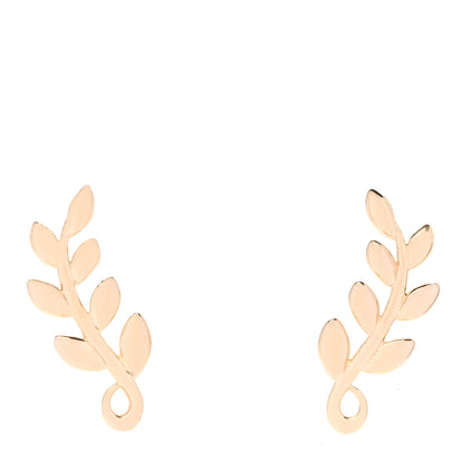 Tiffany 18K Rose Gold Paloma Picasso Olive Leaf Climber Earrings 1 of 5