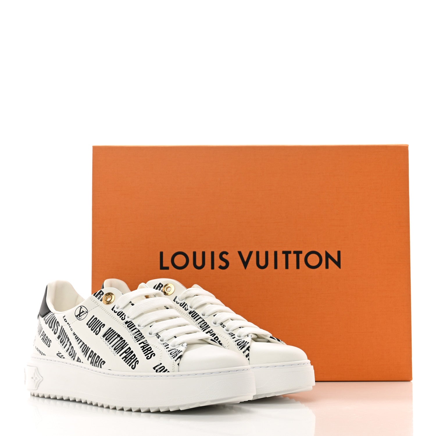 Louis Vuitton Calfskin Printed Time Out Trainer Sneakers 39 White 10 of 10