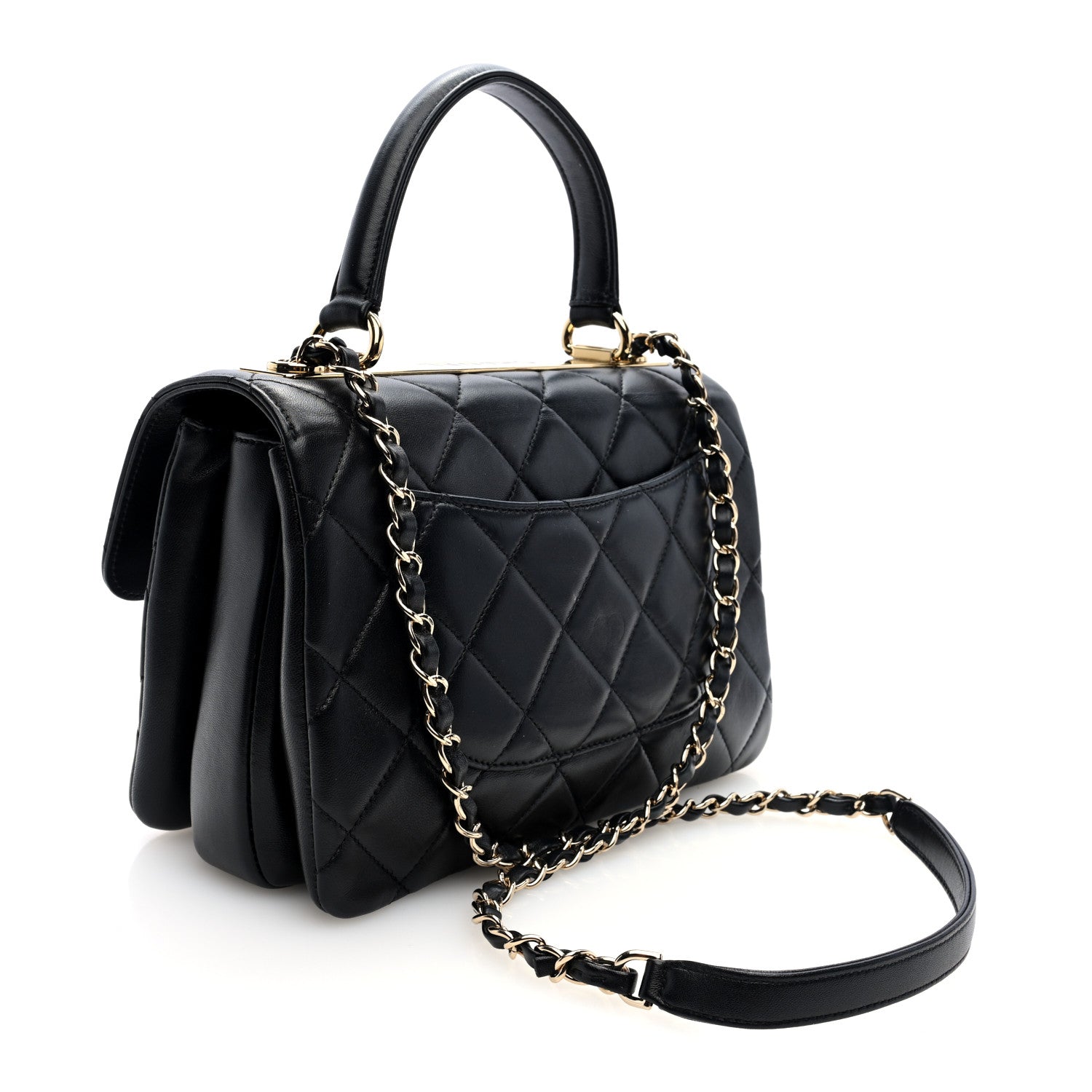Chanel Lambskin Quilted Small Trendy CC Dual Handle Flap Bag Black 3 of 10