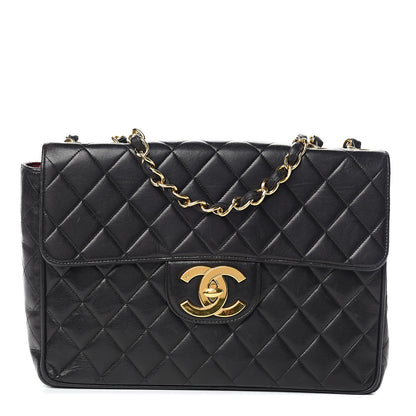 Chanel Lambskin Quilted Jumbo Single Flap Black 1 of 15