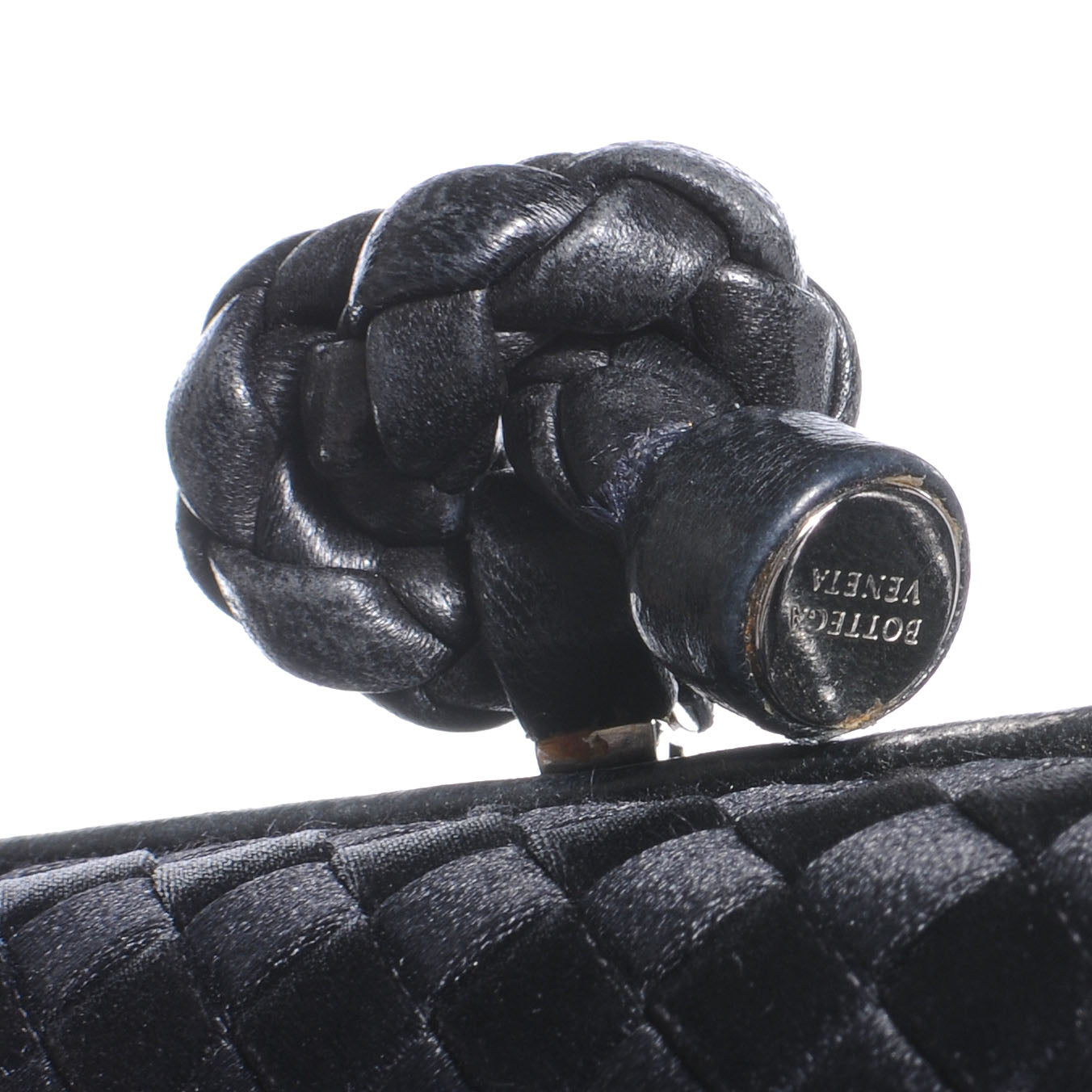 Bottega Veneta Satin Knot Clutch Nero Black 8 of 8