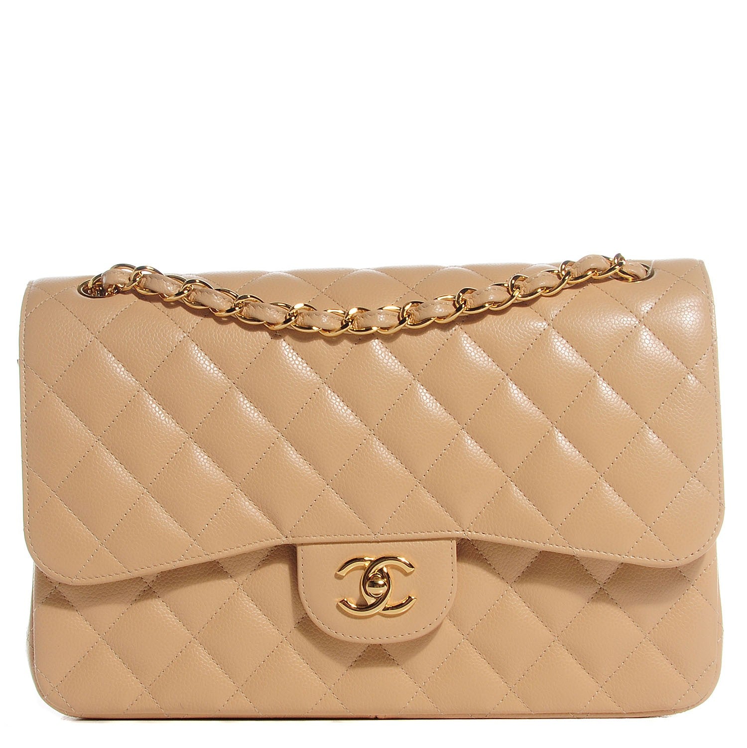 Chanel Caviar Quilted Jumbo Double Flap Beige Clair 1 of 9