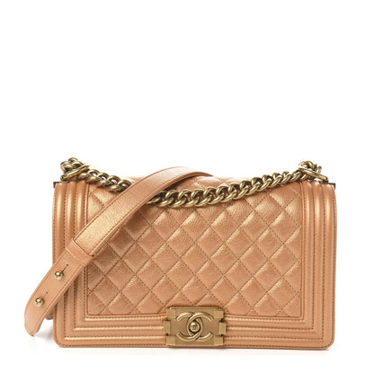 Chanel Metallic Calfskin Quilted Medium Boy Flap Gold 1 of 10