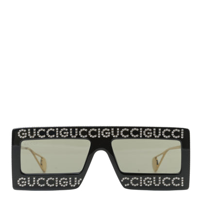 Gucci Acetate Crystal Mask-Frame Sunglasses GG0431S Black 2 of 8