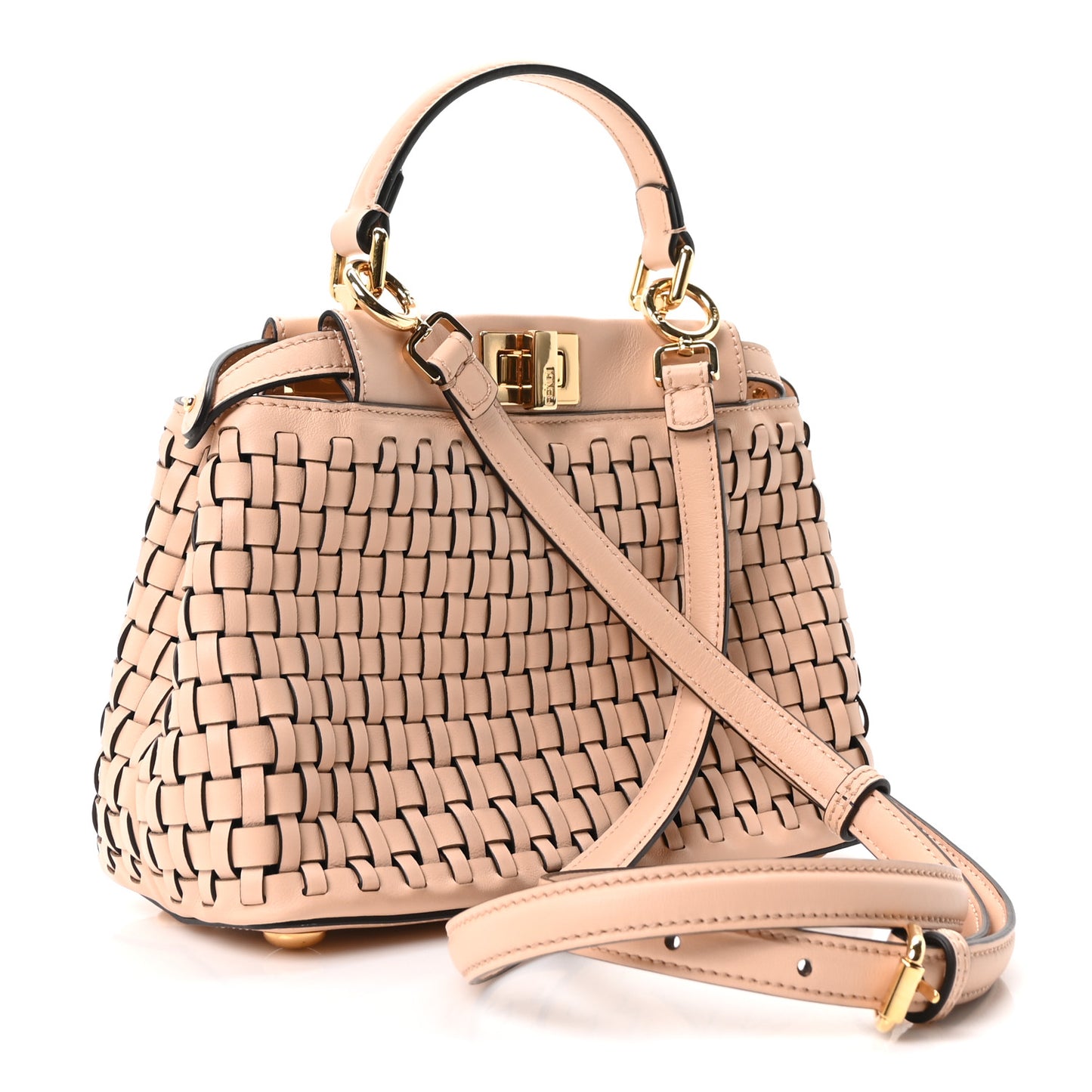 Vitello Grace Intreccio Mini Peekaboo Iconic Satchel Light Rose